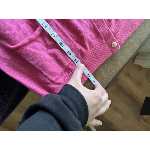 EUC GAP Pink 30% Merino Wool Blend Womens Cardigan Sweater With Pockets - Picture 5 of 5